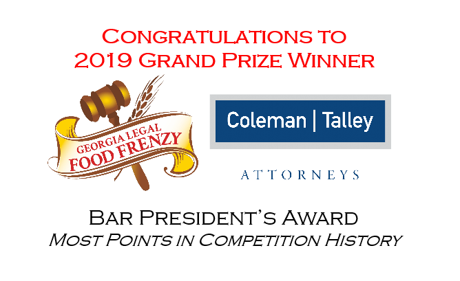 Georgia Legal Food Frenzy - 2019 Most Points in Competition History Grand Prize Winner