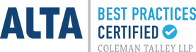 ALTA Best Practices Certified - Coleman Talley LLP