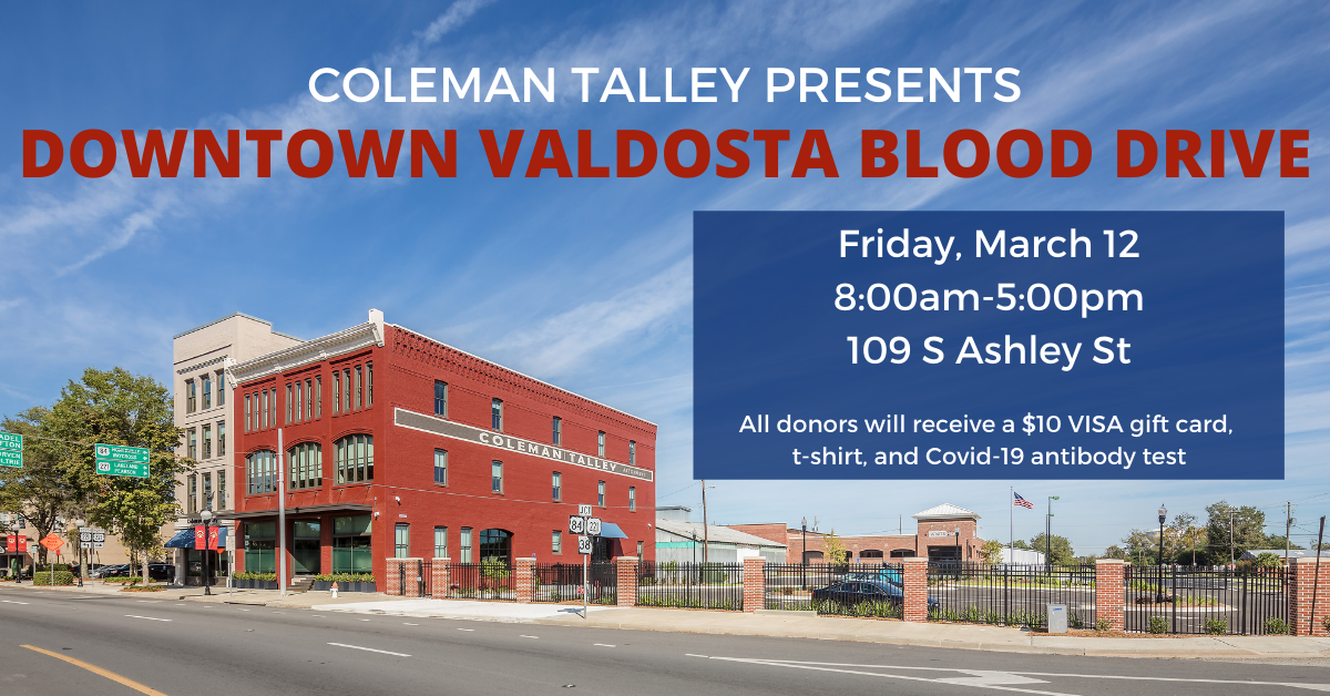 Coleman Talley Downtown Valdosta Blood Drive