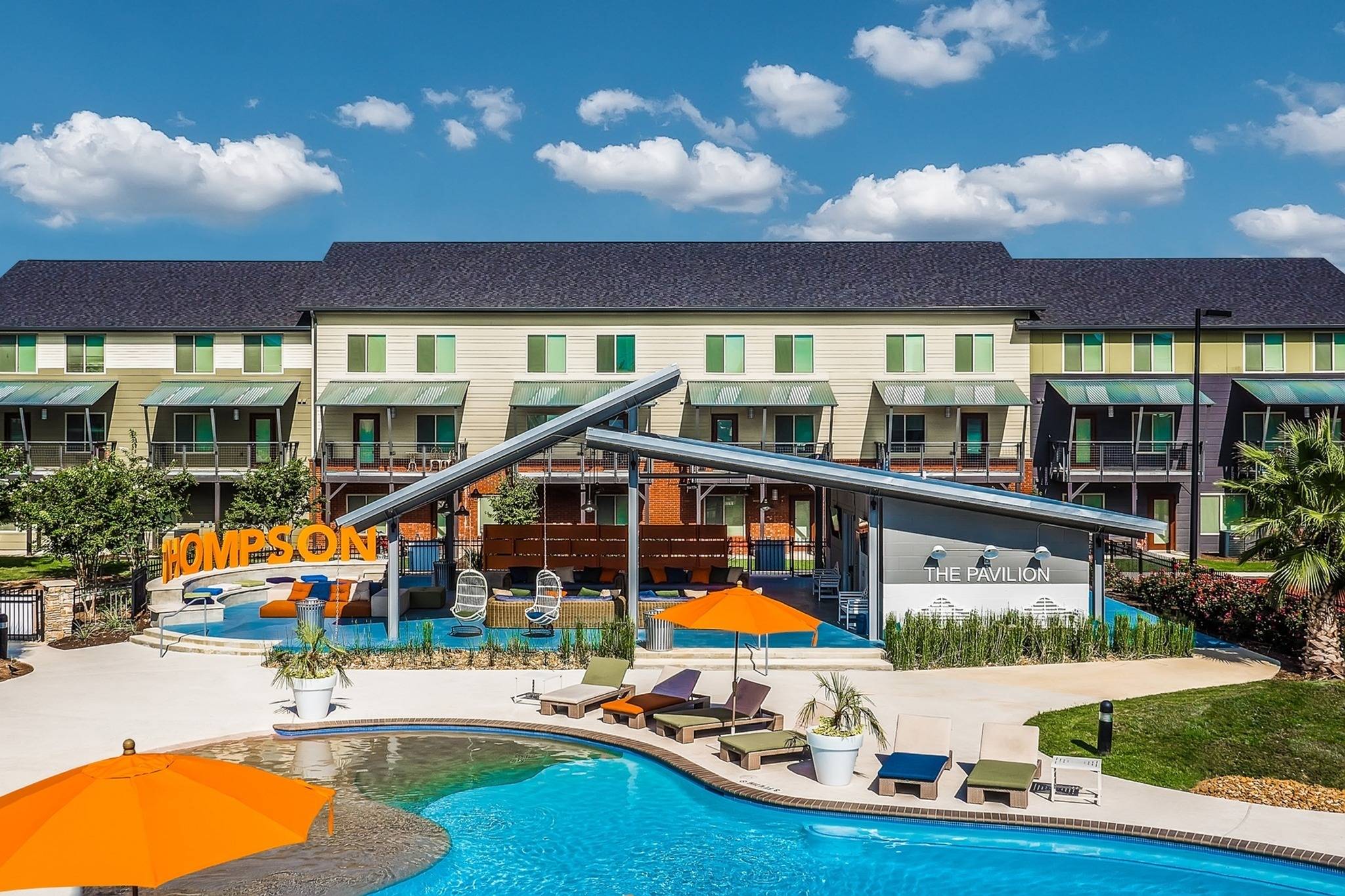 Student housing acquisition attorney Coleman Talley LLP The Thompson student community pool and pavilion